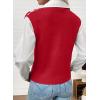 imageEVALESS Sweater Vest Women Fall Clothes Casual V Neck Cap Sleeve Knit Sweaters Floral Print Vest Tops School OutfitsRed