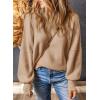 imageEVALESS Sweaters for Women Fashion 2024 Crewneck Batwing Sleeve Oversized Side Slit Ribbed Knit Pullover Sweater TopsApricot