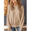 imageEVALESS Sweaters for Women Fashion 2024 Crewneck Batwing Sleeve Oversized Side Slit Ribbed Knit Pullover Sweater TopsApricot
