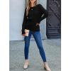 imageEVALESS Womens Cable Knitted Old Money Pullover Sweater Crewneck Business Casual Long Sleeve TopsBlack