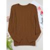 imageEVALESS Womens Cable Knitted Old Money Pullover Sweater Crewneck Business Casual Long Sleeve TopsBrown