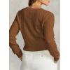 imageEVALESS Womens Cable Knitted Old Money Pullover Sweater Crewneck Business Casual Long Sleeve TopsBrown