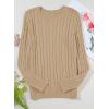 imageEVALESS Womens Cable Knitted Old Money Pullover Sweater Crewneck Business Casual Long Sleeve TopsLight Khaki