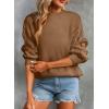 imageEVALESS Womens Casual Long Sleeve Sweaters Fall 2023 Crewneck Knit Sweater Tops Drop Shoulder Loose Pullover Sweater Top