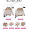 imageEVALESS Womens Fall Oversized Striped Sweaters Pullover Cable Knit V Neck Long Sleeve Color Block Casual Loose Tops Clothes