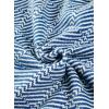 imageEVALESS Womens Lapel V Neck Color Block Striped Sweaters Drop Shoulder Long Sleeve Pullover Tops