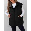 imageEVALESS Womens Puffer Vest Zip Up Cap Sleeve Jackets Travel Fall Outfits 2025 Fashion Warm Winter Coats With PocketsBlack