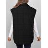 imageEVALESS Womens Puffer Vest Zip Up Cap Sleeve Jackets Travel Fall Outfits 2025 Fashion Warm Winter Coats With PocketsBlack