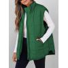 imageEVALESS Womens Puffer Vest Zip Up Cap Sleeve Jackets Travel Fall Outfits 2025 Fashion Warm Winter Coats With PocketsDark Green