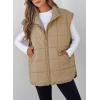 imageEVALESS Womens Puffer Vest Zip Up Cap Sleeve Jackets Travel Fall Outfits 2025 Fashion Warm Winter Coats With PocketsKhaki