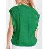 imageEVALESS Womens Short Sleeve Sweater Summer Fall 2025 Round Neck Crochet Pullover Cap Sleeve Knit Oversized Sweater Vest TopsBright Green