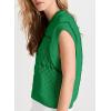 imageEVALESS Womens Short Sleeve Sweater Summer Fall 2025 Round Neck Crochet Pullover Cap Sleeve Knit Oversized Sweater Vest TopsBright Green