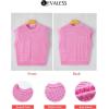 imageEVALESS Womens Short Sleeve Sweater Summer Fall 2025 Round Neck Crochet Pullover Cap Sleeve Knit Oversized Sweater Vest TopsBright Pink