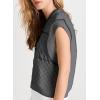 imageEVALESS Womens Short Sleeve Sweater Summer Fall 2025 Round Neck Crochet Pullover Cap Sleeve Knit Oversized Sweater Vest TopsDark Grey