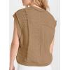 imageEVALESS Womens Short Sleeve Sweater Summer Fall 2025 Round Neck Crochet Pullover Cap Sleeve Knit Oversized Sweater Vest TopsSmoke Gray