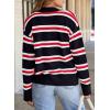 imageEVALESS Womens Striped Cardigan Sweaters Trendy Lightweight Chunky Knit Cropped Sweaters Outfits Outerwear CoatsBlack