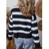 imageEVALESS Womens Striped Cardigan Sweaters Trendy Lightweight Chunky Knit Cropped Sweaters Outfits Outerwear CoatsBlack Stripe