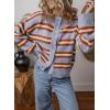 imageEVALESS Womens Striped Cardigan Sweaters Trendy Lightweight Chunky Knit Cropped Sweaters Outfits Outerwear CoatsGray Stripe