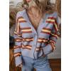 imageEVALESS Womens Striped Cardigan Sweaters Trendy Lightweight Chunky Knit Cropped Sweaters Outfits Outerwear CoatsGray Stripe