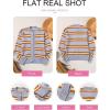 imageEVALESS Womens Striped Cardigan Sweaters Trendy Lightweight Chunky Knit Cropped Sweaters Outfits Outerwear CoatsGray Stripe