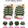 imageEVALESS Womens Striped Cardigan Sweaters Trendy Lightweight Chunky Knit Cropped Sweaters Outfits Outerwear CoatsGreen Stripe