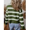 imageEVALESS Womens Striped Cardigan Sweaters Trendy Lightweight Chunky Knit Cropped Sweaters Outfits Outerwear CoatsGreen Stripe