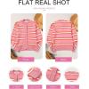 imageEVALESS Womens Striped Cardigan Sweaters Trendy Lightweight Chunky Knit Cropped Sweaters Outfits Outerwear CoatsPink Stripe