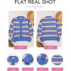 imageEVALESS Womens Striped Cardigan Sweaters Trendy Lightweight Chunky Knit Cropped Sweaters Outfits Outerwear CoatsSky Blue Stripe