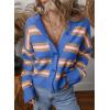 imageEVALESS Womens Striped Cardigan Sweaters Trendy Lightweight Chunky Knit Cropped Sweaters Outfits Outerwear CoatsSky Blue Stripe