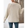 imageEVALESS Womens Sweaters Casual Crewneck Long Sleeve Cable Knit Chunky Lightweight Oversized Sweater Pullover OutfitsApricot