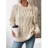 imageEVALESS Womens Sweaters Casual Crewneck Long Sleeve Cable Knit Chunky Lightweight Oversized Sweater Pullover OutfitsApricot