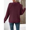 imageEVALESS Womens Sweaters Casual Crewneck Long Sleeve Cable Knit Chunky Lightweight Oversized Sweater Pullover OutfitsBurgundy