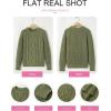 imageEVALESS Womens Sweaters Casual Crewneck Long Sleeve Cable Knit Chunky Lightweight Oversized Sweater Pullover OutfitsVineyard Green