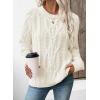 imageEVALESS Womens Sweaters Casual Crewneck Long Sleeve Cable Knit Chunky Lightweight Oversized Sweater Pullover OutfitsWhite