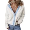 imageEVALESS Womens Cardigan Sweaters 2024 Winter Colorblock Button Down Open Front Sweater Short Cardigans Outwear Coats