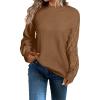 imageEVALESS Womens Casual Long Sleeve Sweaters Fall 2023 Crewneck Knit Sweater Tops Drop Shoulder Loose Pullover Sweater Top