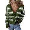 imageEVALESS Womens Striped Cardigan Sweaters Trendy Lightweight Chunky Knit Cropped Sweaters Outfits Outerwear CoatsGreen Stripe