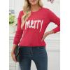 imageEVALESS Fall Sweaters for Women 2025 Trendy Wool Blend Sweaters Long Sleeve Crewneck Fall Outfits Pullover Sweater Tops2a Fiery Red