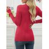 imageEVALESS Fall Sweaters for Women 2025 Trendy Wool Blend Sweaters Long Sleeve Crewneck Fall Outfits Pullover Sweater Tops2a Fiery Red