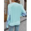 imageEVALESS Sweaters for Women Crewneck Long Sleeve Color Block Casual Knit Tops 2025 Fall Fashion Checkered Pullover SweaterBeau Blue