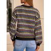imageEVALESS Womens Sweaters Fall Fashion 2025 Long Sleeve Polka Dot Top Cowboy Chic Pullover Sweaters Colorblock OutfitsBlack