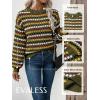 imageEVALESS Womens Sweaters Fall Fashion 2025 Long Sleeve Polka Dot Top Cowboy Chic Pullover Sweaters Colorblock OutfitsGreen