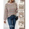 imageEVALESS Womens Sweaters Fall Fashion 2025 Long Sleeve Polka Dot Top Cowboy Chic Pullover Sweaters Colorblock OutfitsMulticolour