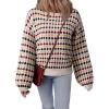 imageEVALESS Womens Sweaters Fall Fashion 2025 Long Sleeve Polka Dot Top Cowboy Chic Pullover Sweaters Colorblock OutfitsMulticolour