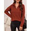 imageEVALESS Quarter Zip Sweaters for Women Waffle Kint Long Sleeve Pullover Sweater Business Casual Outfits2 B Red