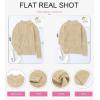 imageEVALESS Quarter Zip Sweaters for Women Waffle Kint Long Sleeve Pullover Sweater Business Casual OutfitsB Apricot