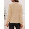 imageEVALESS Quarter Zip Sweaters for Women Waffle Kint Long Sleeve Pullover Sweater Business Casual OutfitsB Apricot
