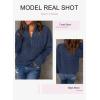 imageEVALESS Quarter Zip Sweaters for Women Waffle Kint Long Sleeve Pullover Sweater Business Casual OutfitsB Blue