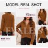 imageEVALESS Quarter Zip Sweaters for Women Waffle Kint Long Sleeve Pullover Sweater Business Casual OutfitsB Brown