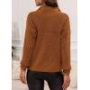 imageEVALESS Quarter Zip Sweaters for Women Waffle Kint Long Sleeve Pullover Sweater Business Casual OutfitsB Brown